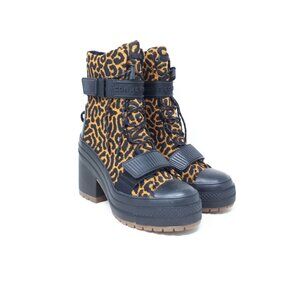 Converse Chuck Taylor GR 82 Womens Size 5 Leopard Print Platform Heel Boots Shoe